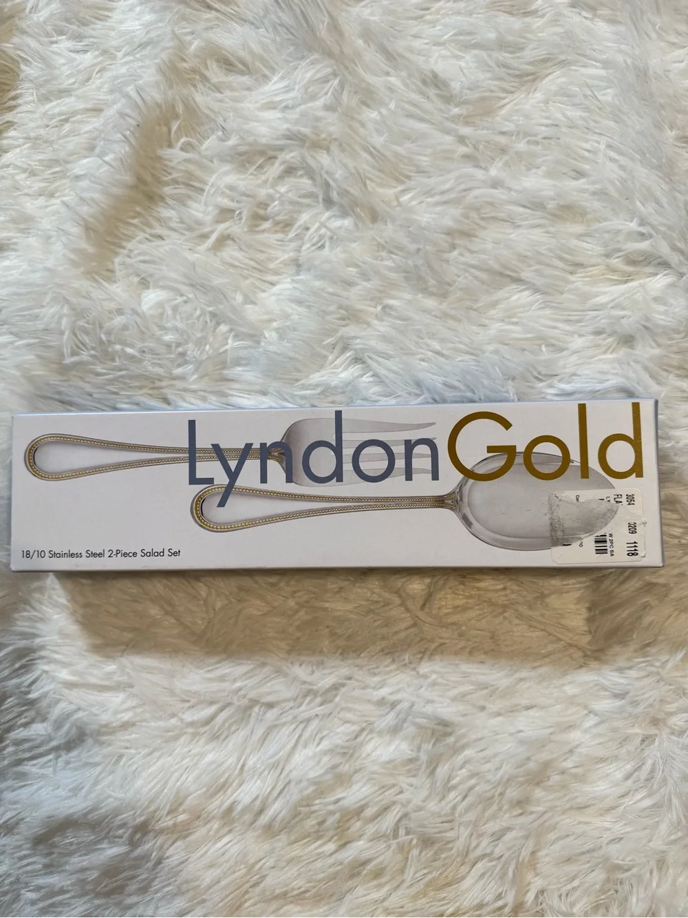 Reed & Barton Lyndon Gold 2-Piece Salad Serving Set NIB 18/10 Stainless Steel